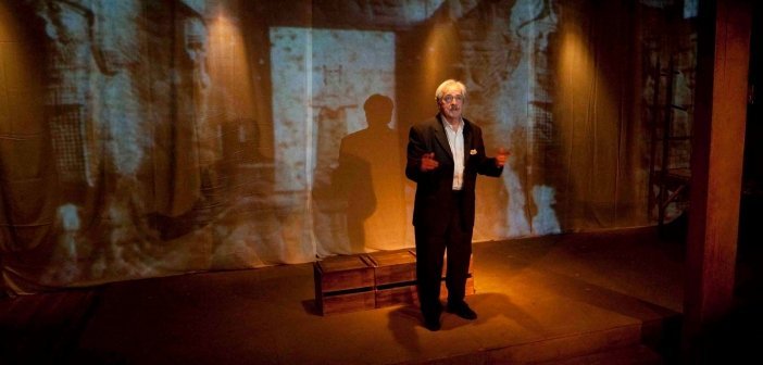 Alec Willows as the Iraqi Museum curator Khalil Najim in the Working Spark Theatre production of Ghosts in Baghdad. Photo by Tim Matheson.