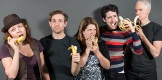 Improvisers compete for bananas in Vancouver TheatreSports League's Gorilla Theatre.
