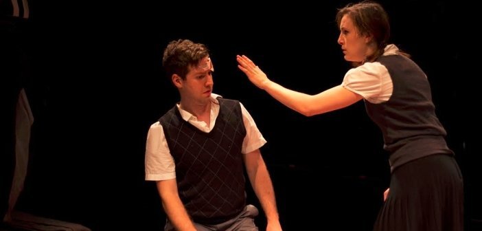 Kenton Klassen and Pippa Johnstone in the 2014 production of Gruesome Playground Injuries.
