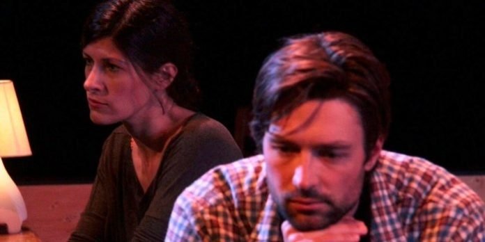 Sandra Medeiros and Carlo Marks in Neil LaBute's In A Forest, Dark and Deep. Photo by Angelo Renai.