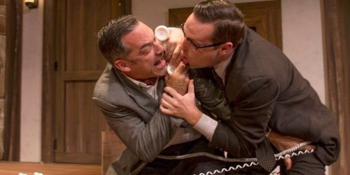 Todd Thomson and Kirk Smith in Don't Dress for Dinner. Photo by Mark Bergin.