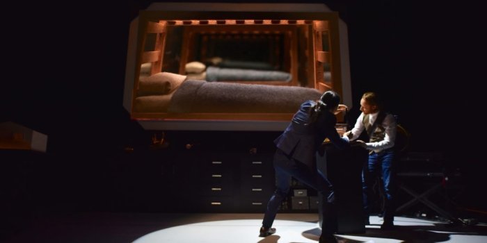 Tetsuro Shigematsu and Steve Charles in the 2017 production of 1 Hour Photo.