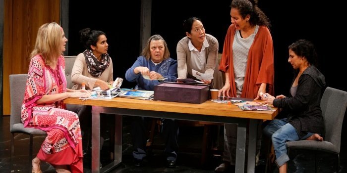 Members of the cast of the Touchstone Theatre production of Happy Place. Photo by Tim Matheson.