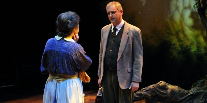 Erla Faye Forsyth and Ian Farthing in the Pacific Theatre production of Tolkien. Photo by Damon Calderwood.