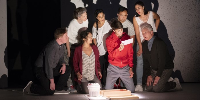 Members of the cast of the Arts Club production of The Curious Incident of the Dog in the Night-time. Photo by David Cooper.
