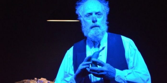 Linden Banks in the Seven Tyrants Theatre production of Krapp's Last Tape.