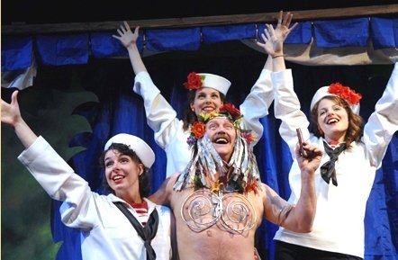 Kaylee Harwood (far right) in the Chemainus Theatre Festival production of South Pacific. Photo by George F. Blumel.