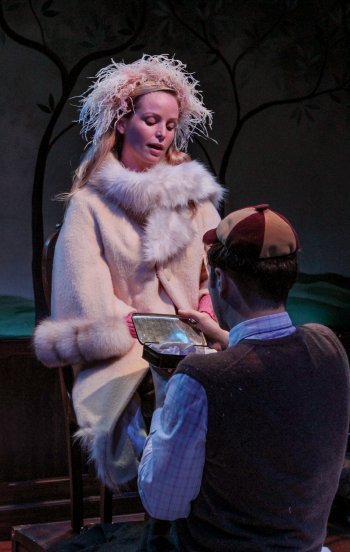 Lucy (Rebecca deBoer) and Peter (John Voth) return to Narnia as adults in Ron Reed's stage adaptation of The Lion, the Witch, and the Wardrobe. Photo by Ron Reed.