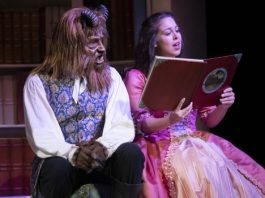 Jonathan Winsby as the Beast and Michelle Bardach as Belle in the Arts Club Theatre Company production of Beauty and the Beast. Photo by David Cooper.