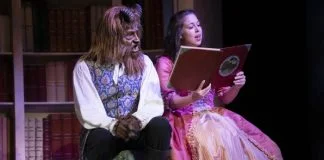 Jonathan Winsby as the Beast and Michelle Bardach as Belle in the Arts Club Theatre Company production of Beauty and the Beast. Photo by David Cooper.