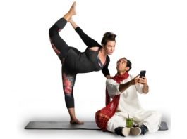 Christine Quintana and Chirag Naik in the Canadian premiere of Dipika Guha's Yoga Play at Richmond's Gateway Theatre. Photo by David Cooper.