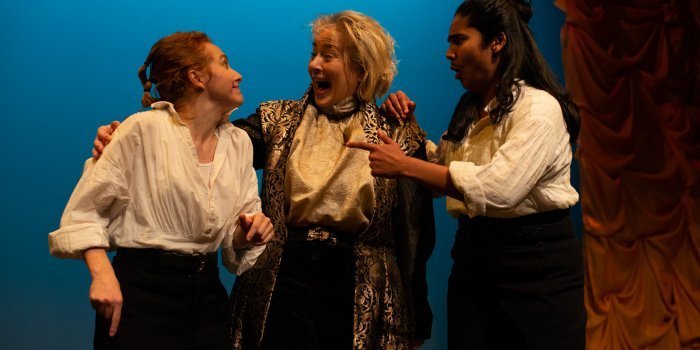 Kayla Deorksen, Barbara Pollard, Adele Noronha in the Classic Chic Productions presentation of Much Ado About Nothing.