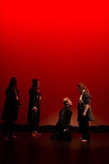 Corina Akeson, Adele Noronha, Sara Vickruck, Kayla Deorksen in the Classic Chic Productions presentation of Much Ado About Nothing.