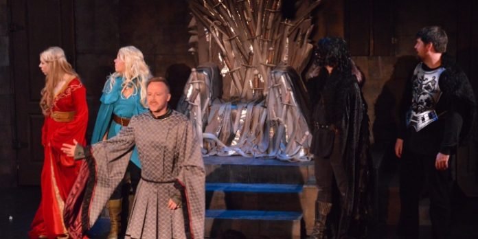 Graeme Duffy and members of the cast of Throne and Games – The Last Laugh.