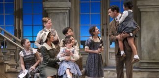Members of the cast of the Arts Club Theatre Company production of The Sound of Music. Set and costume design by Drew Facey and lighting design by Itai Erdal. Photo by Emily Cooper.