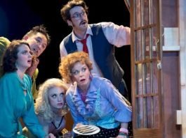 Members of the cast of the Arts Club Theatre Company production of Noises Off. Photo by David Cooper.