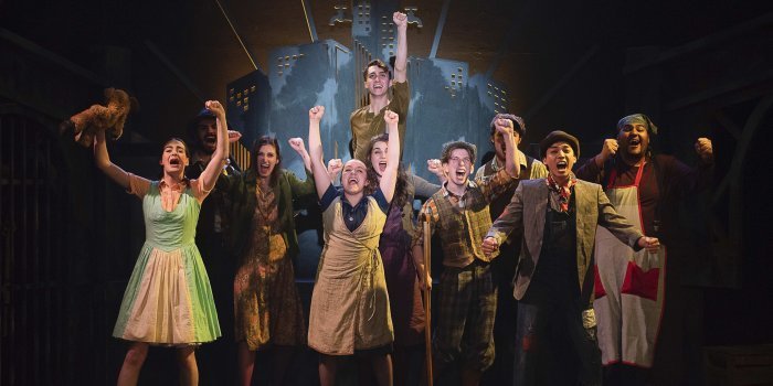 Members of the cast of the Studio 58 production of Urinetown. Photo by Emily Cooper.