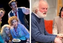 The Arts Club's Noises Off (left photo by David Cooper) and The Search Party's The Father (photo right by Tim Matheson) were among the biggest winners at this year's Jessie Awards.