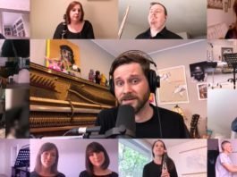 A screenshot featuring a few of the participants in the cover of All You Need Is Love.