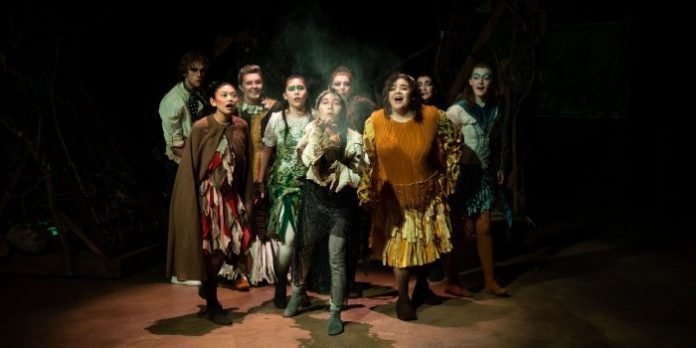 Members of The cast of the UBC Theatre and Film production of The Birds. Photo by Javier Sotres
