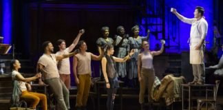 Members of the cast of the North American touring company of Hadestown. Photo by T. Charles Erikson.