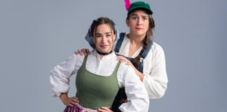 Katrina Teitz as Snow White and Carly Pokaradi as Four in the Carousel Theatre production of Snow White. Photo by Emily Cooper.